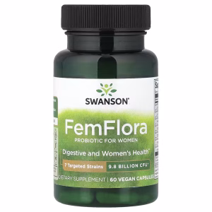 Swanson, FemFlora, Probiotic for Women, 9.8 billion CFU, 60 Vegan Capsules