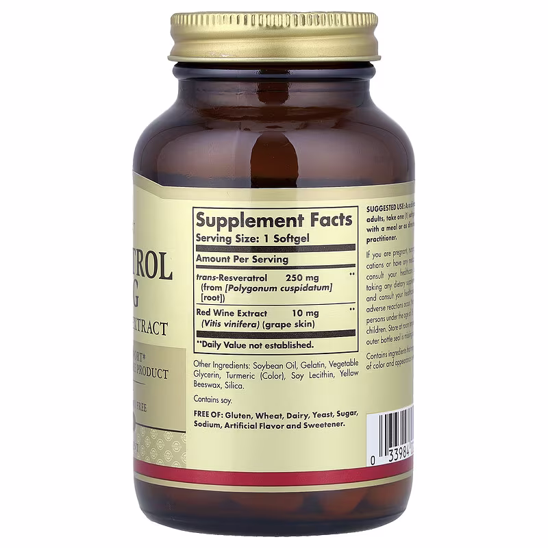 Solgar, Resveratrol, 60 Softgels - Image 2