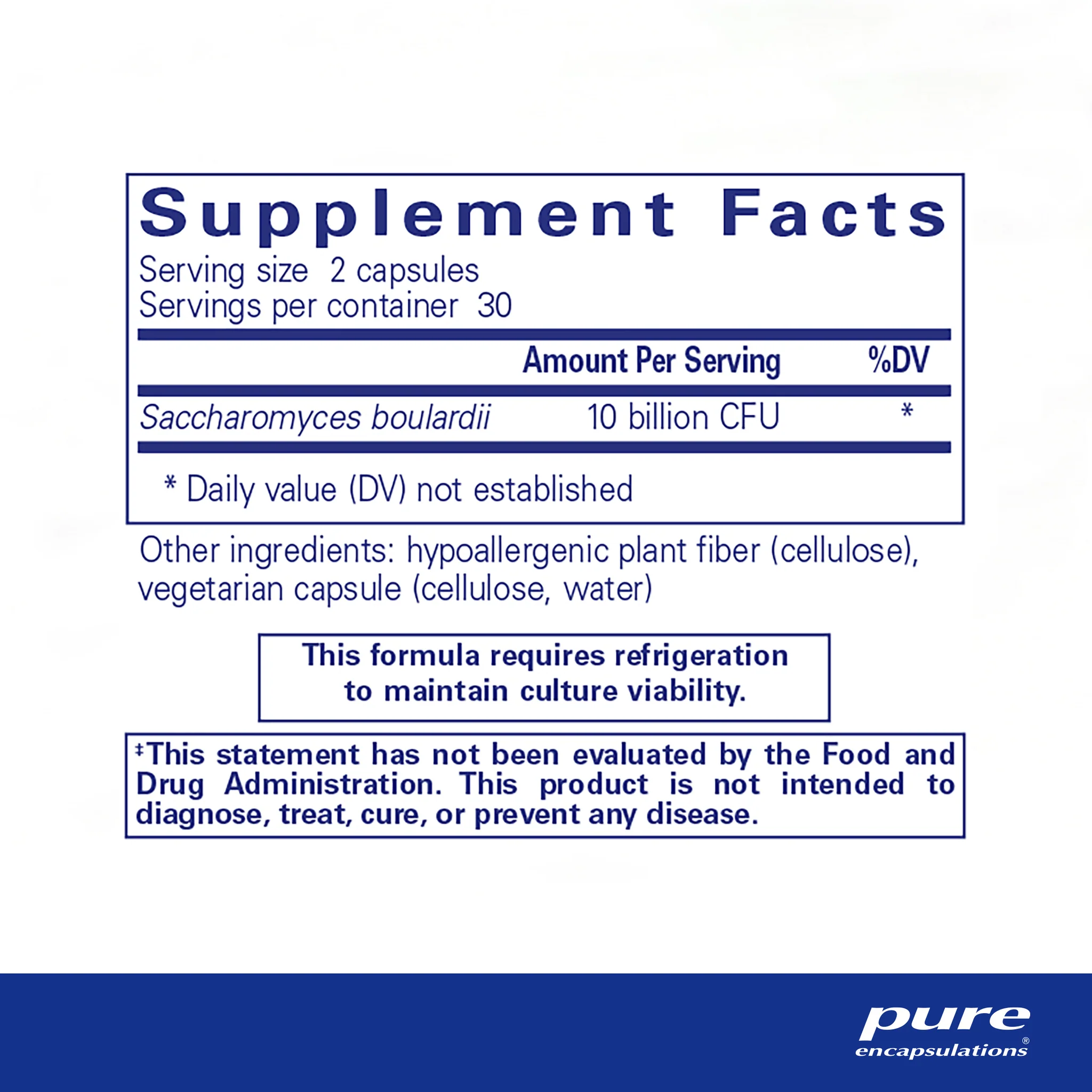 Pure encapsulations®Saccharomyces boulardii 60 Capsules - Image 2
