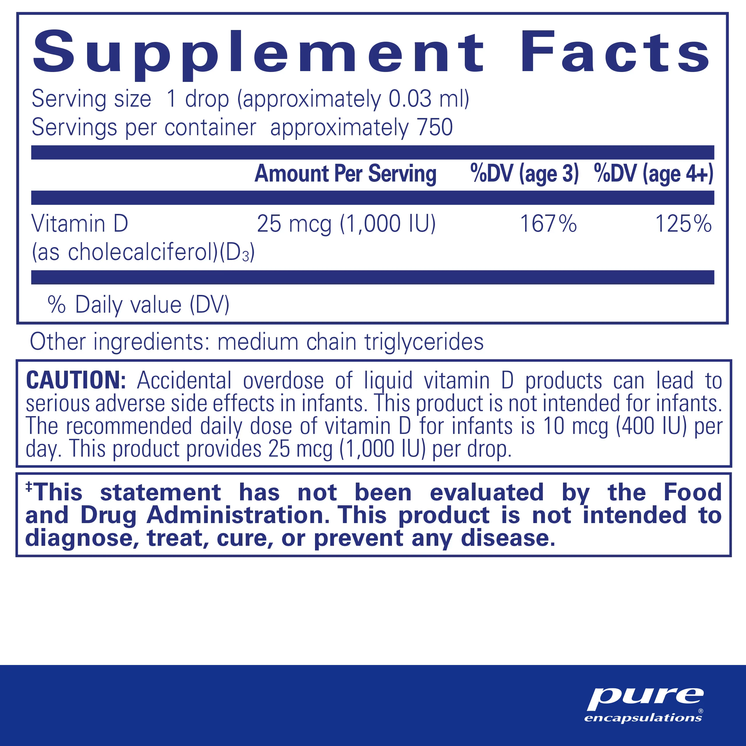 Pure encapsulations®Vitamin D3 liquid 22.5 ML - Image 2