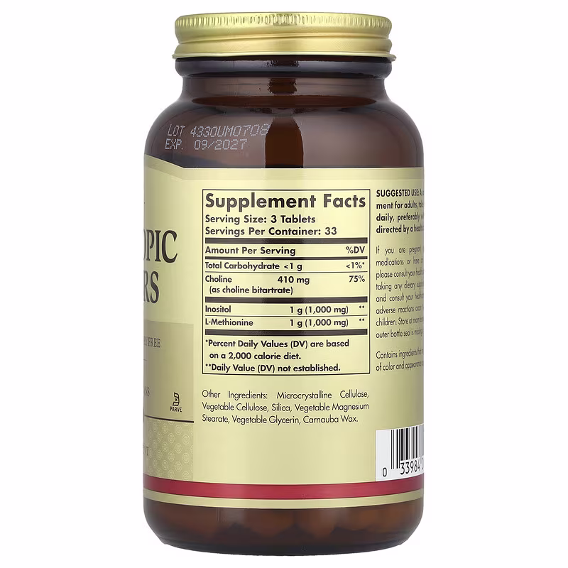 Solgar, Lipotropic Factors, 100 Tablets - Image 2