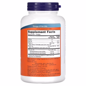 NOW Foods, Cod Liver Oil, 1,000 mg, 180 Softgels - Image 6