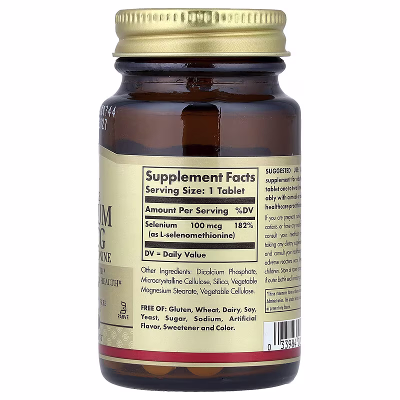 Solgar, Selenium, Yeast-Free, 100 mcg, 100 Tablets - Image 2