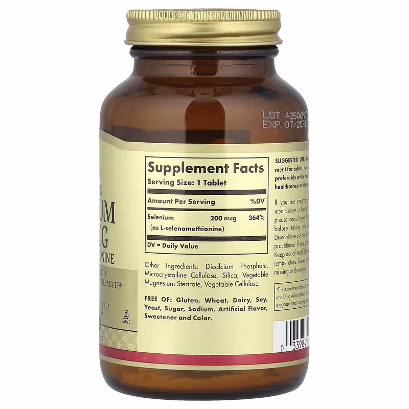 Solgar, Selenium, Yeast-Free, 200 mcg, 250 Tablets - Image 2