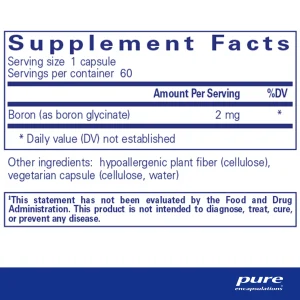 Pure encapsulations®Boron (glycinate) 60 Capsules - Image 2