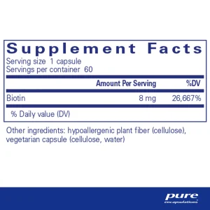 Pure encapsulations®Biotin 8 mg - Image 2