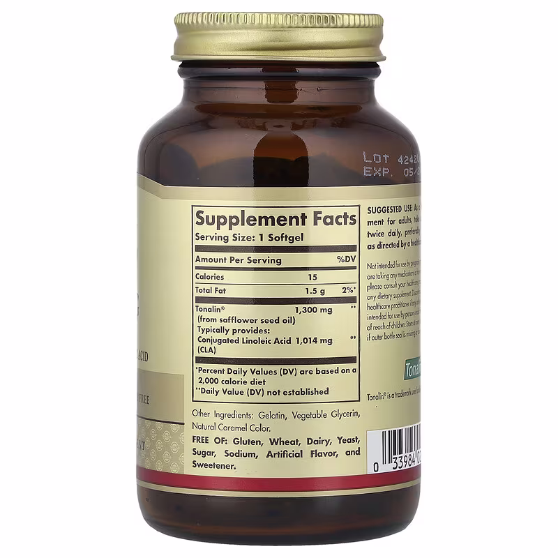 Solgar, TonalinĀ® CLA, 1,300 mg, 60 Softgels - Image 2