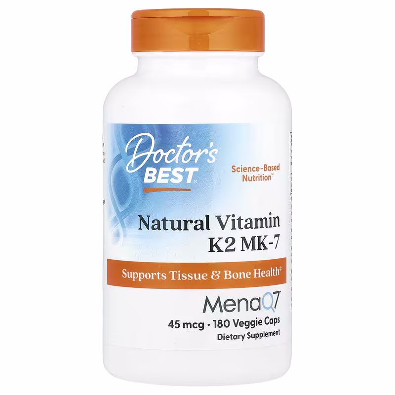 Doctor's Best, Natural Vitamin K2 MK-7, 45 mcg, 180 Veggie Caps