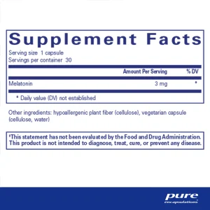 Pure encapsulations®Melatonin 3 mg - Image 2