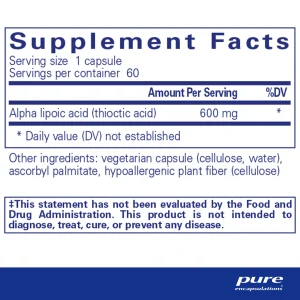 Pure encapsulations®Alpha Lipoic Acid 600 mg - Image 2