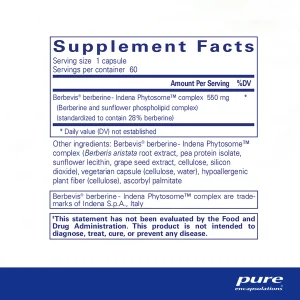 Pure Encapsulations®Berberine UltraSorb™60 Capsules - Image 2