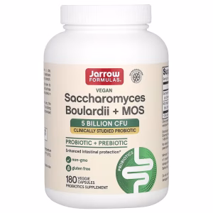 Jarrow Formulas, Vegan Saccharomyces Boulardii + MOS, 5 Billion CFU, 180 Veg Capsules