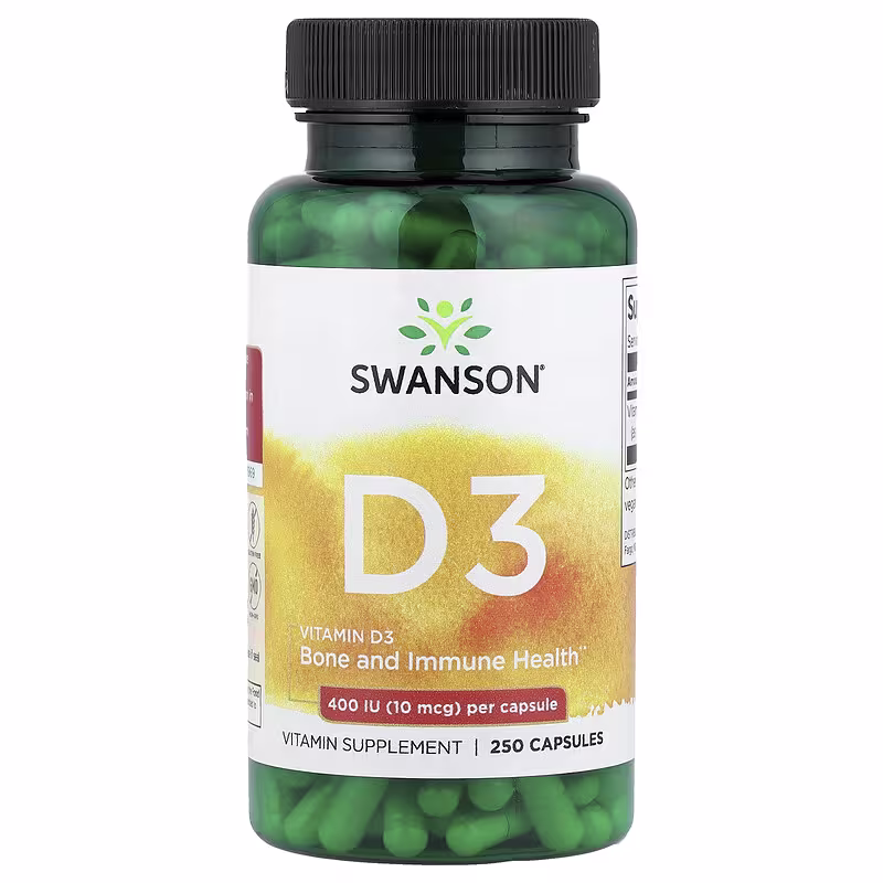 Swanson, Vitamin D3, 10 mcg (400 IU), 250 Capsules