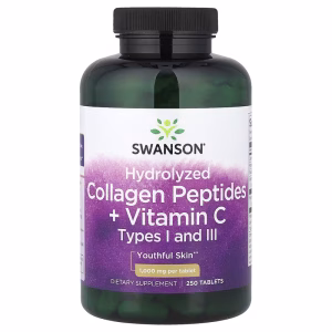Swanson, Hydrolysed Collagen Peptides + Vitamin C, 250 Tablets