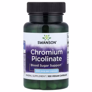 Swanson, Chromium Picolinate, 200 mcg, 100 Vegan Capsules
