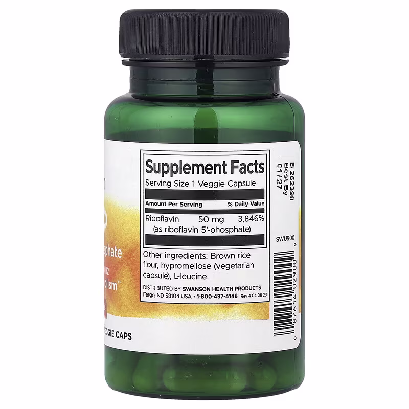 Swanson, R-5-P, Riboflavin-5-Phosphate, 50 mg, 60 Veggie Caps - Image 2