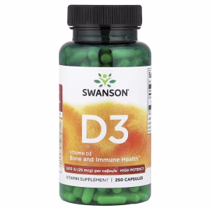 Swanson, Vitamin D3, High Potency, 25 mcg (1,000 IU), 250 Capsules