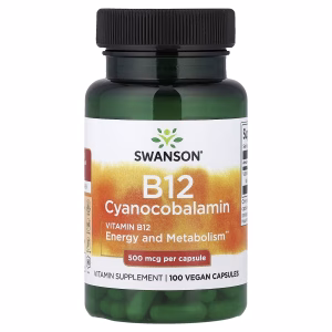 Swanson, Vitamin B12, 500 mcg, 100 Vegan Capsules