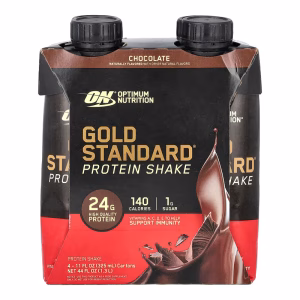 Optimum Nutrition, Gold Standard® Protein Shake, Chocolate, 4 Cartons, 11 fl oz (325 ml) Each