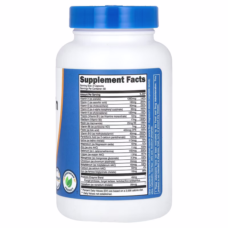 Nutricost, Multivitamin, Probiotics + 22 Vitamins & Minerals, 120 Capsules - Image 2
