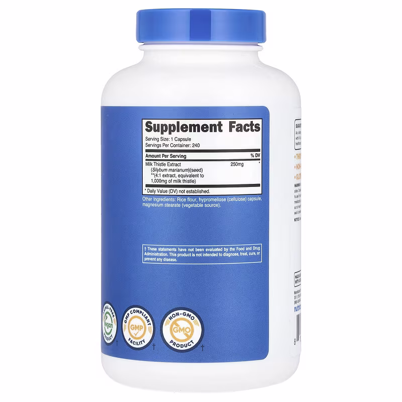 Nutricost, Milk Thistle, 1,000 mg, 240 capsules - Image 2