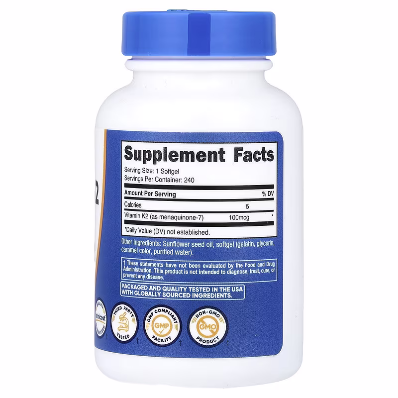 Nutricost, Vitamin K2 MK-7, 100 mcg, 240 Softgels - Image 2