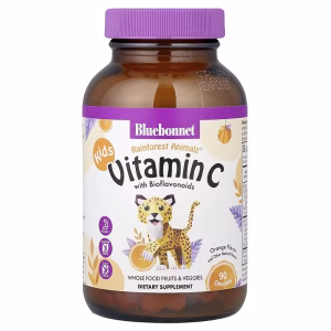 Bluebonnet Nutrition, Rainforest Animals, Vitamin C, Orange, 90 Chewables