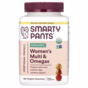 SmartyPants, Organic Women's Multi & Omegas, Raspberries, Lemon Lime and Grape, 120 Organic Gummies