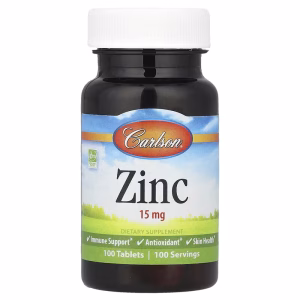 Carlson, Zinc, 15 mg, 100 Tablets