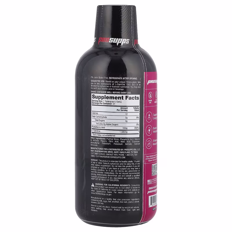 ProSupps, L-Carnitine 1500 Liquid Shots, Berry, 16 fl oz (473 ml) - Image 2
