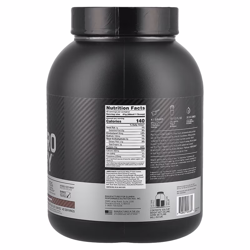 Optimum Nutrition, Platinum Hydro Whey®, Turbo Chocolate, 3.61 lb (1.64 kg) - Image 2