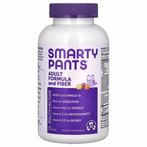 SmartyPants, Adult Formula and Fibre, Lemon, Strawberry Banana, and Orange, 180 Gummies