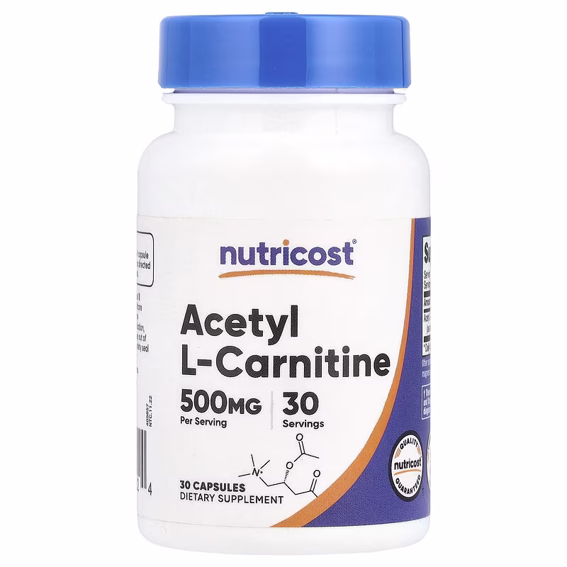 Nutricost, Acetyl L-Carnitine, 500 mg, 30 Capsules