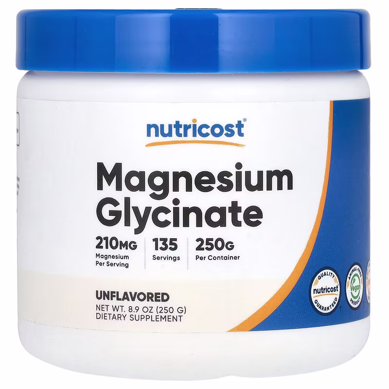 Nutricost, Magnesium Glycinate, Unflavoured, 8.9 oz (250 g)