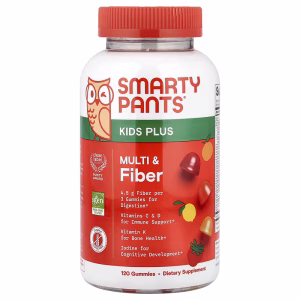 SmartyPants, Kids Plus, Multi & Fibre, Strawberry, Orange and Lemon, 120 Gummies