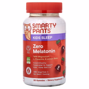 SmartyPants, Kids Sleep, Zero Melatonin Gummies, Strawberry, 60 Gummies