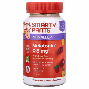 SmartyPants, Kids' Sleep, Melatonin Gummies, Strawberry Mango, 60 Gummies