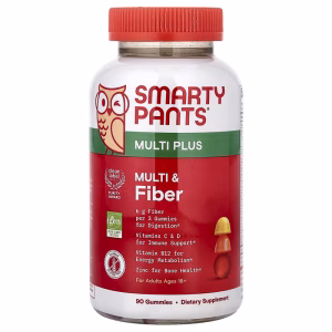 SmartyPants, Multi Plus, Multi & Fibre Gummies, Strawberry, Orange & Lemon, 90 Gummies