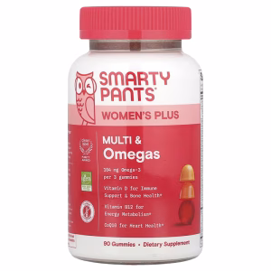 SmartyPants, Women's Plus, Multi & Omegas Gummies, Strawberry, Orange, and Lemon Cream, 90 Gummies