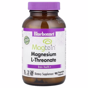 Bluebonnet Nutrition, Magtein® Magnesium L-Threonate, 90 Vegetable Capsules (48 mg per Capsule)