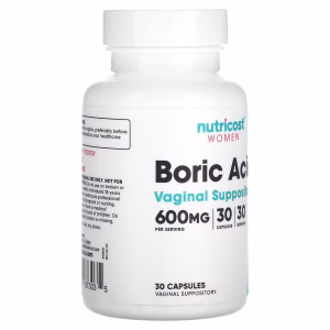 Nutricost, Women, Boric Acid, Vaginal Suppository, 600 mg, 30 capsules