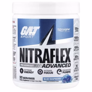GAT, Sport, NITRAFLEX® Advanced, Pre-Workout, Blue Raspberry, 10.6 oz (300 g)