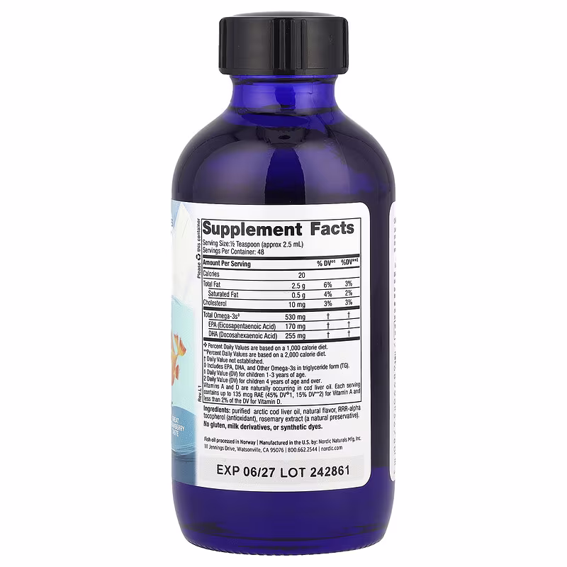 Nordic Naturals, Children's DHA™, Ages 1+, Strawberry, 4 fl oz (119 ml) - Image 2