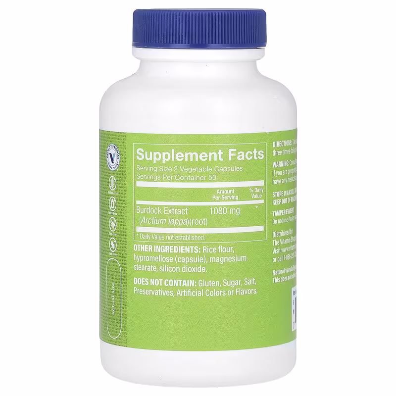 The Vitamin Shoppe, Burdock Root, 100 Vegetable Capsules (540 mg per Capsule) - Image 2
