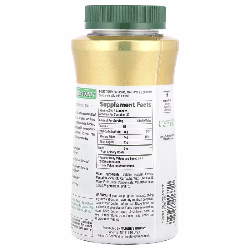 Nature's Bounty, Fiber Gummies, Strawberry & Raspberry, 90 Gummies - Image 2