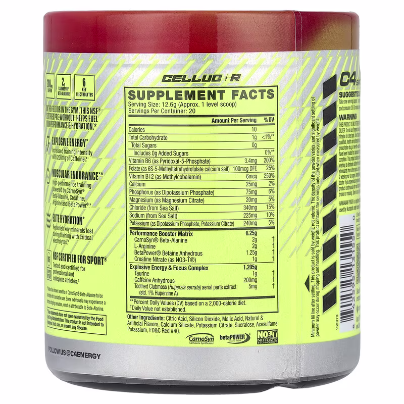 C4 / Cellucor, C4® Sport, Pre-Workout, Hawaiian Punch® Fruit Juicy Red®, 8.9 oz (252 g) - Image 2