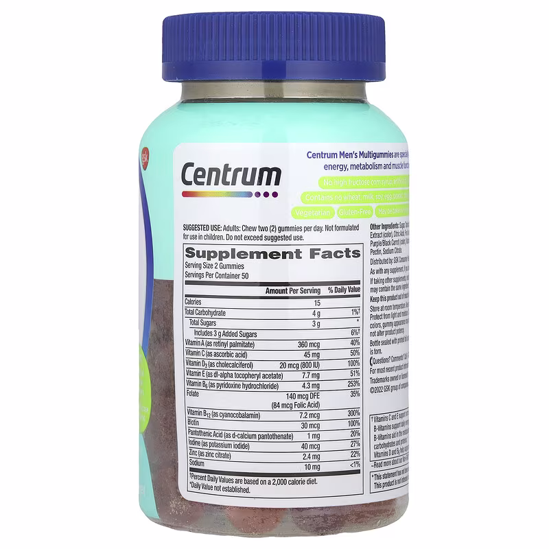 Centrum, Men Multigummies, Tropical Fruit, 100 Gummies - Image 2