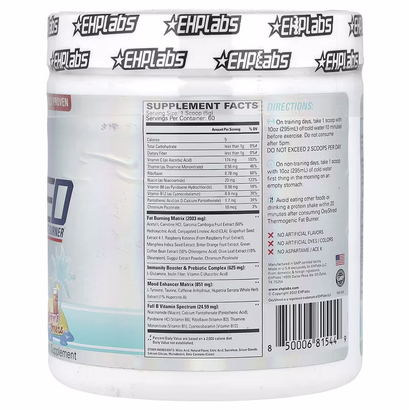 EHPlabs, OxyShred, Thermogenic Fat Burner, Bahama Breeze, 10.6 oz (300 g) - Image 2