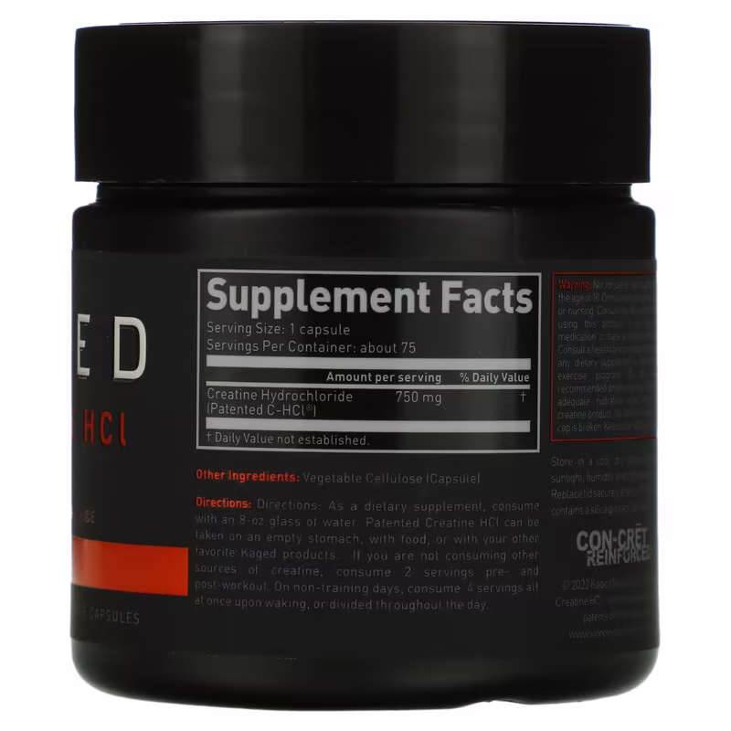 Kaged, Creatine HCl, 75 Veggie Capsules (750 mg per Capsule) - Image 2