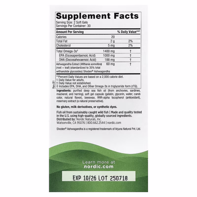 Nordic Naturals, Mood Support, Omega Blend, 60 Soft Gels - Image 3